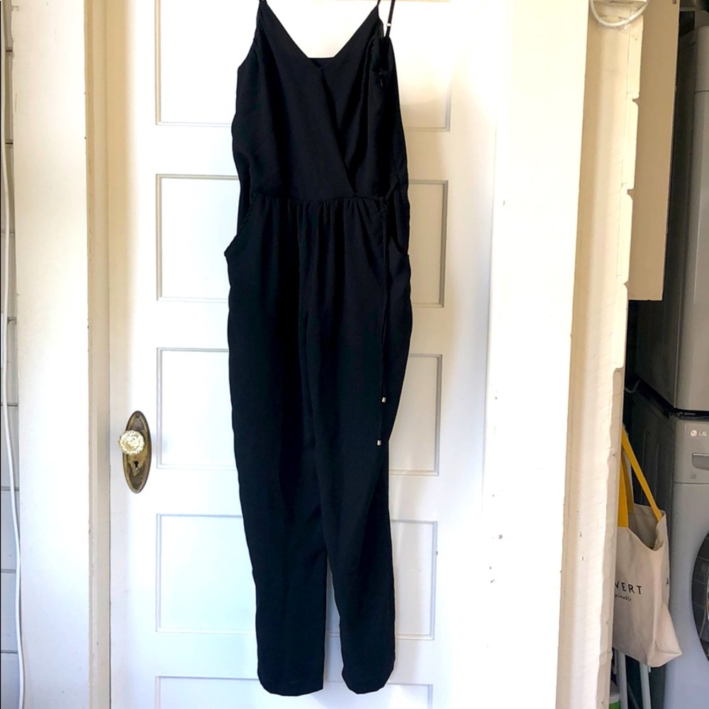 Greylin black cami jumpsuit with pockets